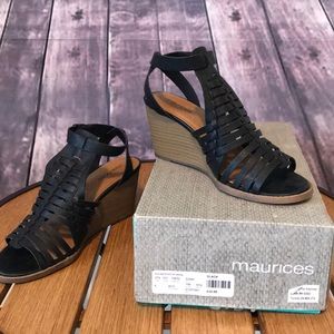 Maurices Jaycee braid Wedge NEW black